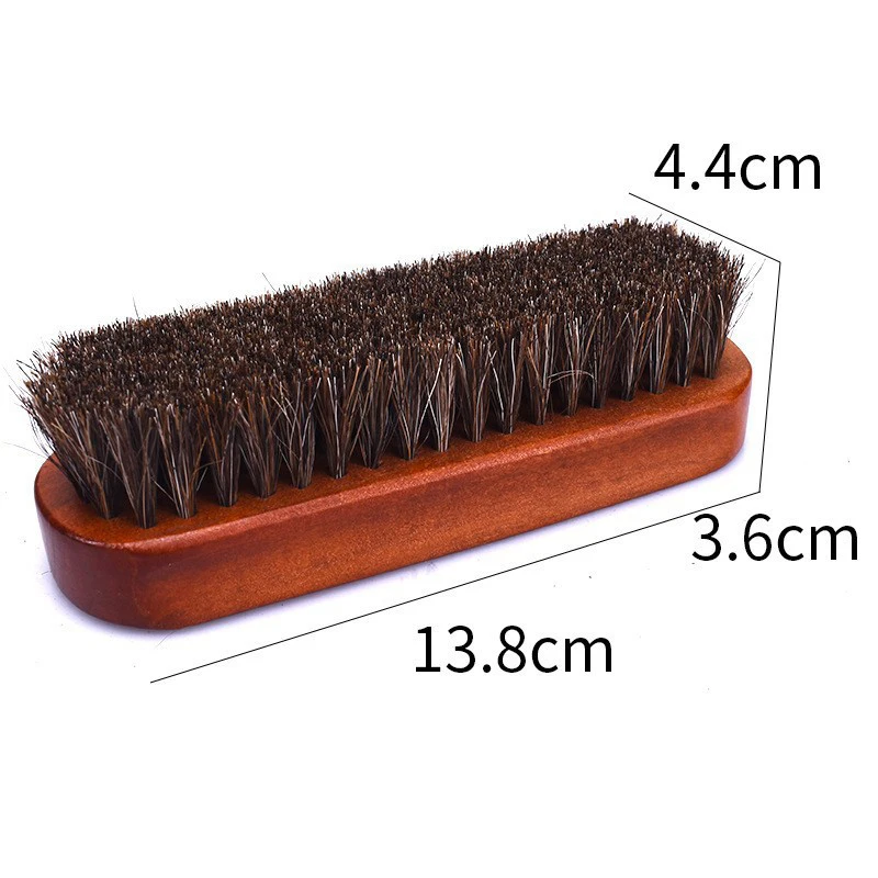 Kit Escova de Cabelo de Cavalo com Punho Longo, Kit Escovas Polonês para Sapatos, Calçados e Botas de Couro, Aplicadores Limpos, 2Pcs