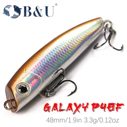B&U Floating Poppen Pencil Lure Fishing For Bass Perch Wobbler Saltwater Topwater Surface Pesca Stick Bass Plastic Walker