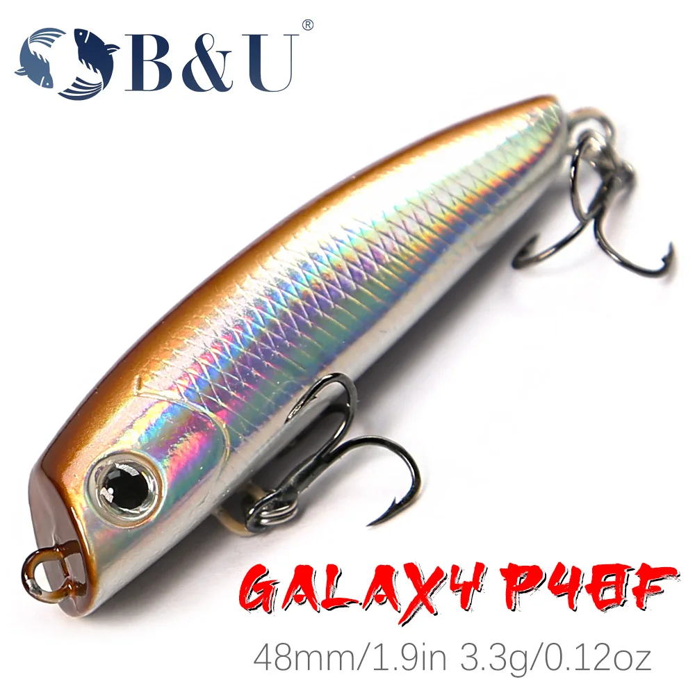 B&U-Floating Poppen Pencil Lure, Fishing for Bass Perch, Wobbler, Saltwater, Topwater Surface, Pesca Stick, Bass Plastic Walker