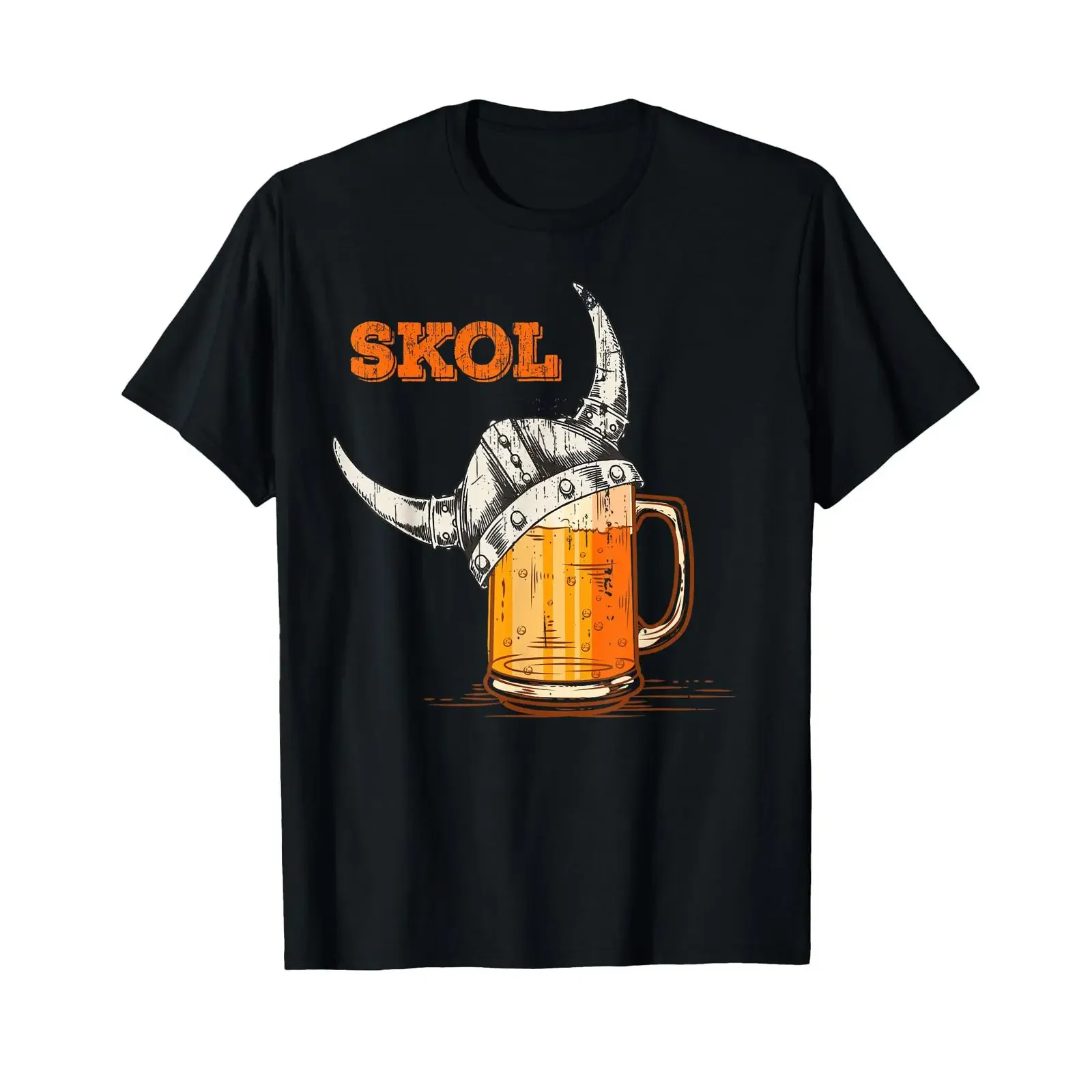 Camiseta Skol Nordic Viking Helmet Drinking Glass, estilo vintage, lavada, suave, unisex, ropa de diseñador, elegante, elástica y cómoda