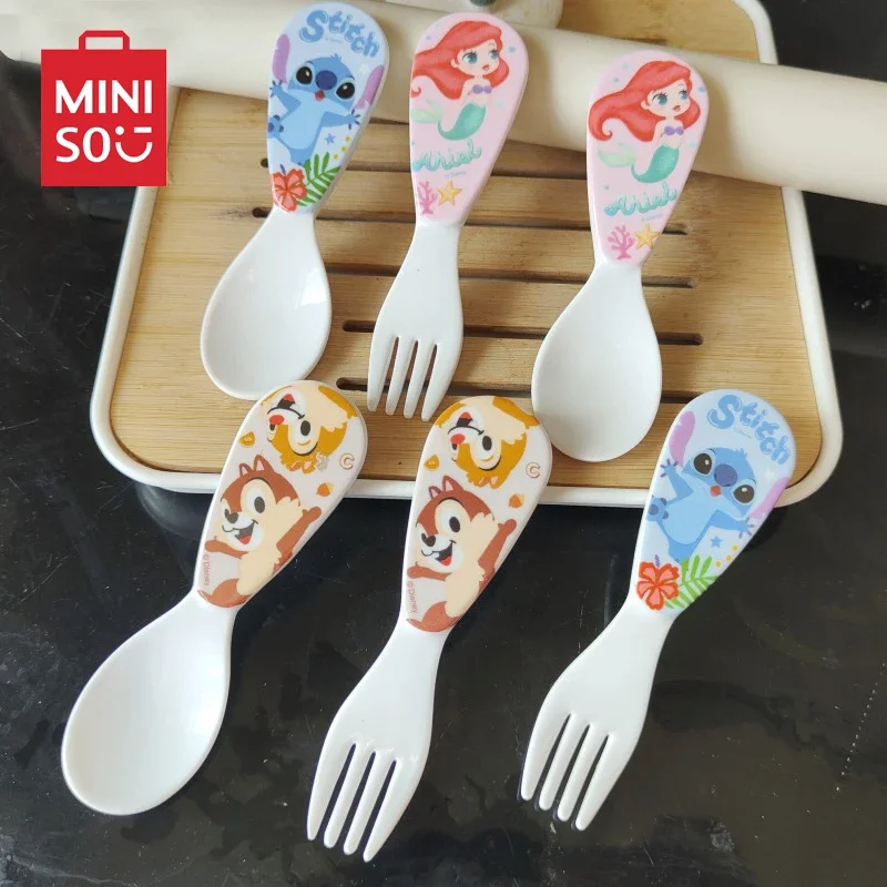 

Disney Baby Complementary Food Tableware Small Handle Spoon Fork Heat-resistant Drop Resistant Children Adult Fruit Yogurt