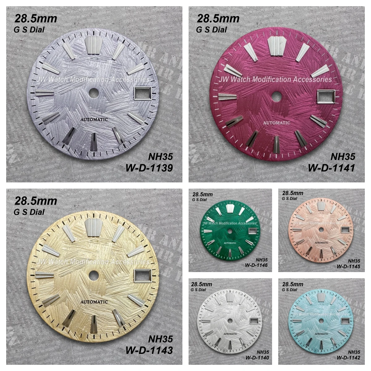 

28.5 mm G S Logo Brusht Dial Suitable For NH35/NH36/4R/7S Movement Applied Index Riveted Quality Watch Modification Accessories
