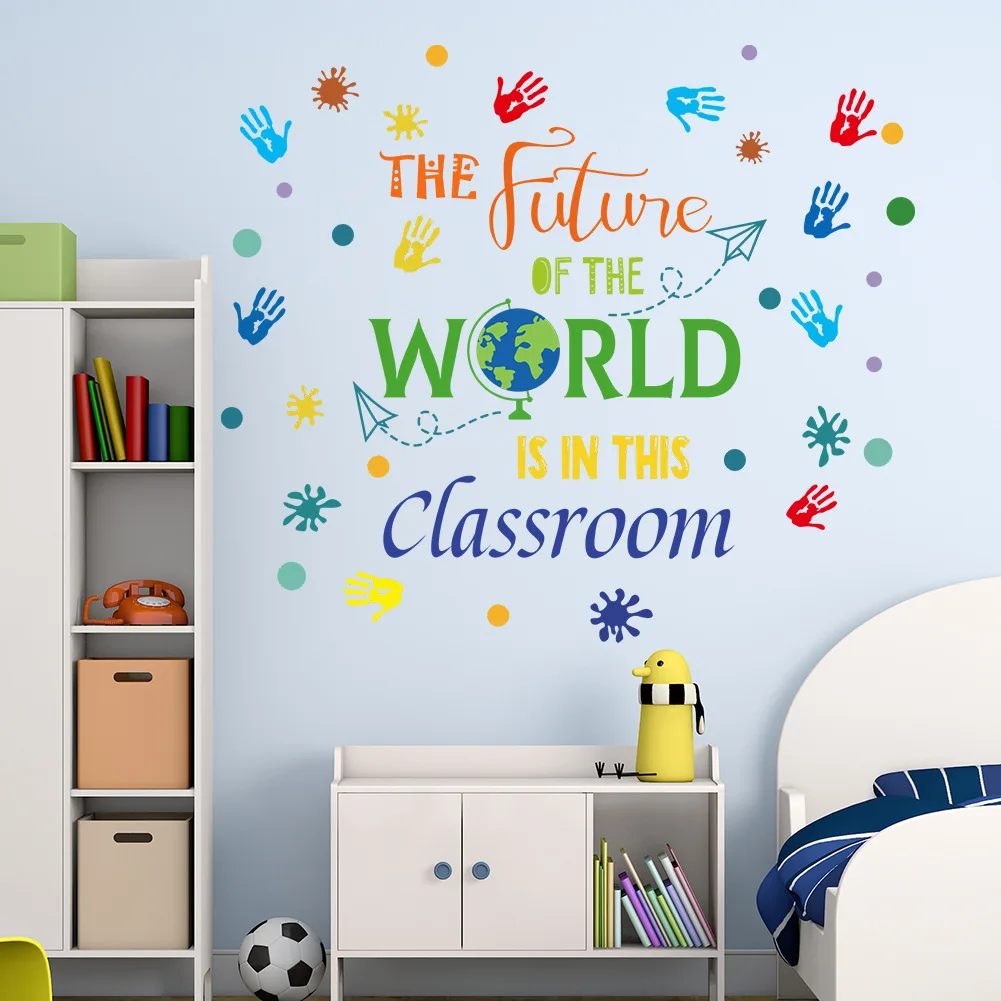 Colorful Inspirational slogan for classroom school decoration self adhesive wall decal