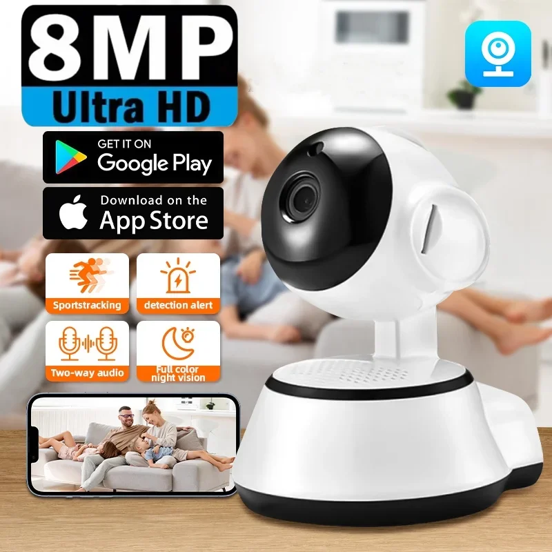 8MP IP WiFi Camera Surveillance Security Baby Monitor AI Human Tracking Cam PTZ Smart Home Night Vision CCTV Indoor Video Camera