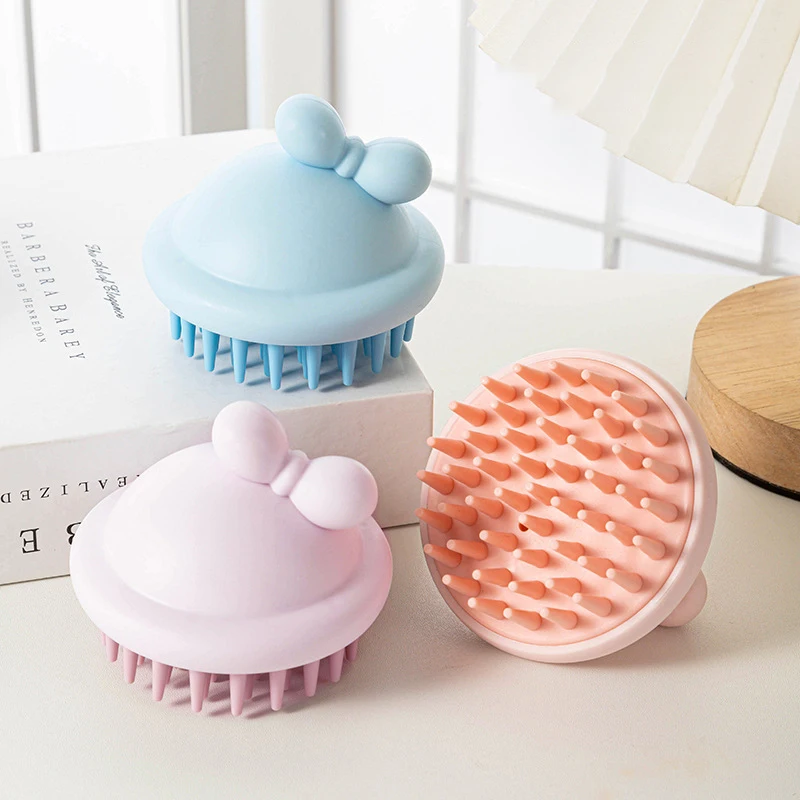 Silicone Shampoo Brush Head Scalp Massage Comb Hair Washing Comb Body Massage Brush Bath Shower Brush Salon Hairdressing Tool