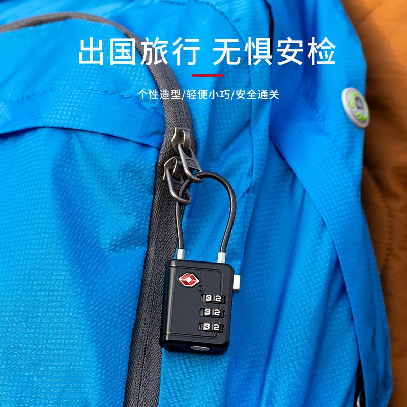 Lock Steel wire lock 4-digit combination lock Travel luggage k Overseas business combination