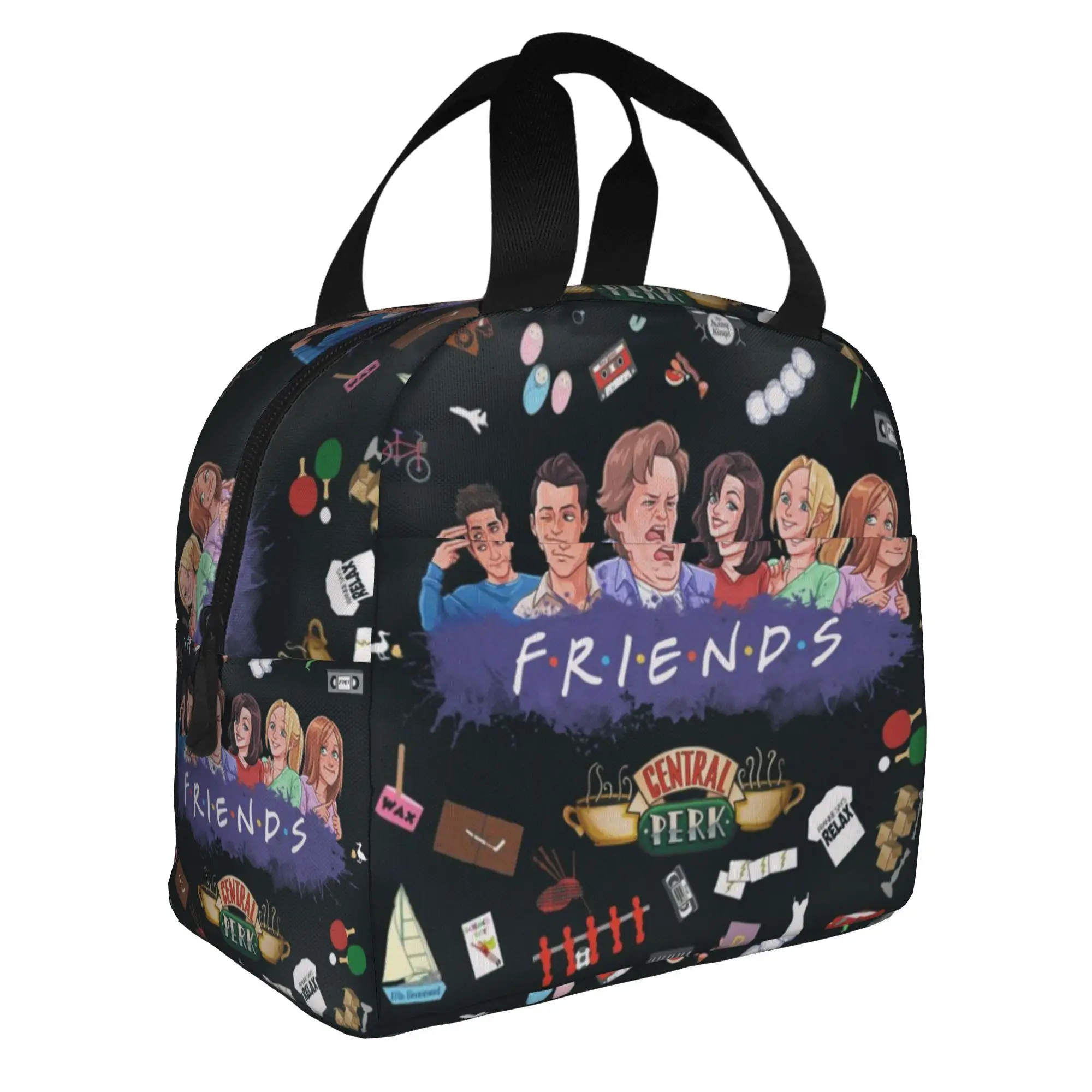 Friends TV Show Thermal Insulated Lunch Bags Women TV Show Portable Lunch Tote for School Office Outdoor Storage Food Box