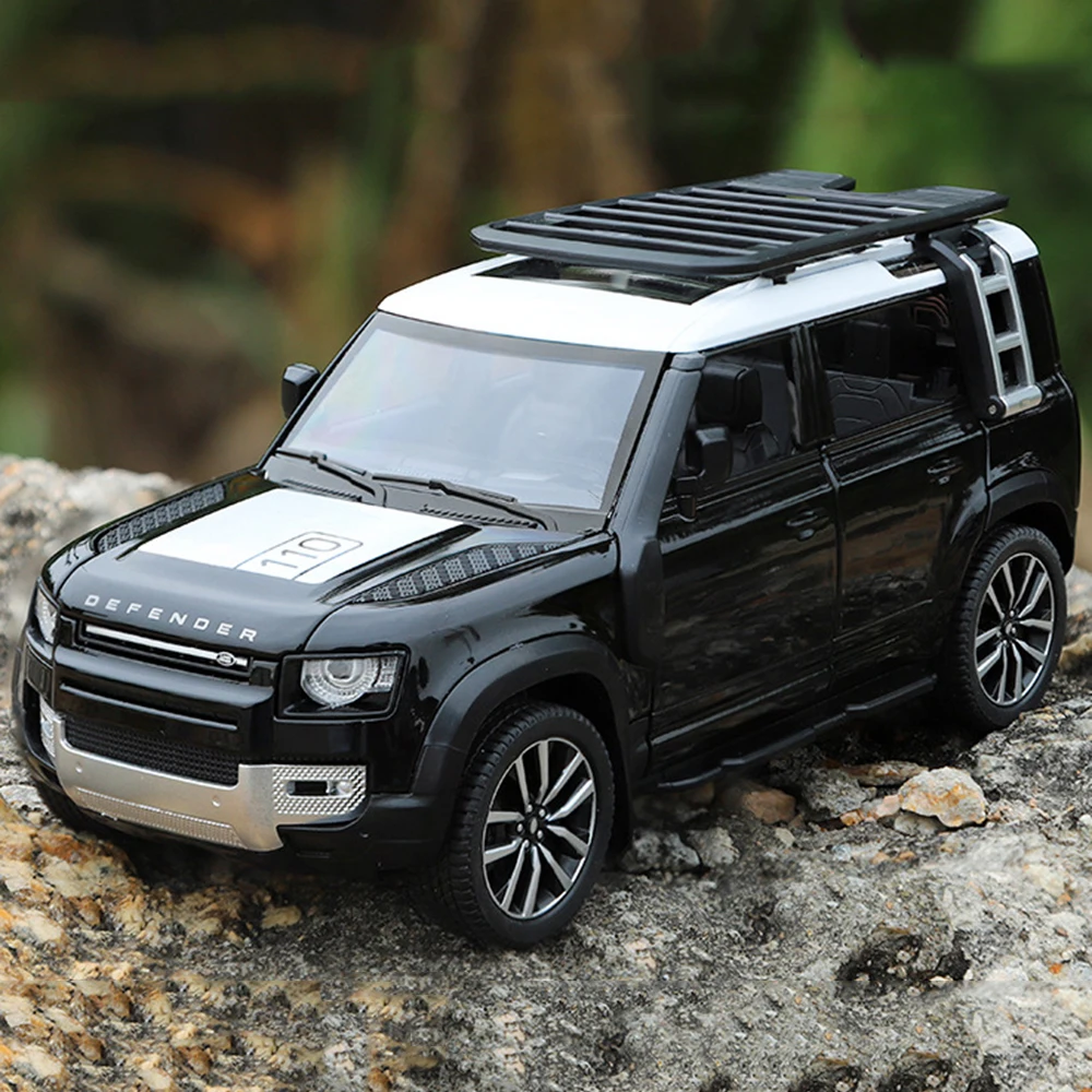 1:24 Lega Land Rover Defender 110 Modelli Giocattoli Auto in Miniatura con Tirare Indietro Musica Fuoristrada Modello per Bambini Piccoli Regali