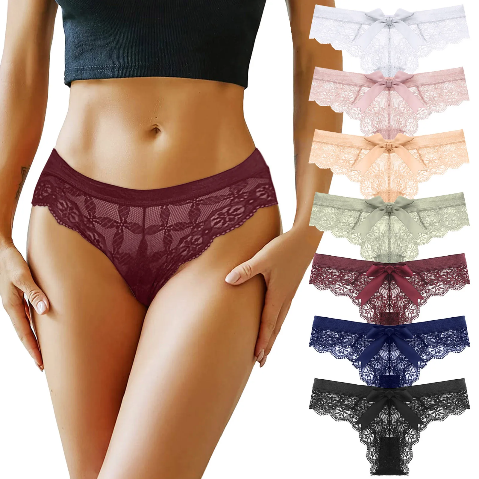 

Women 1 Piece Panties Floral Lace Bow Back Panty Transparent Ladies Tights Suite Full Body Womens Underwear Lace Boxes 100 Items