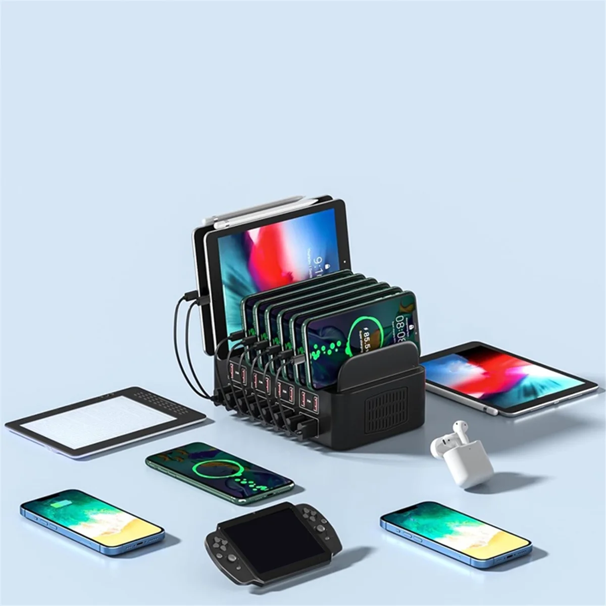 

X62A_Multi-Device Charging Station with Tablet Stand US PLUG