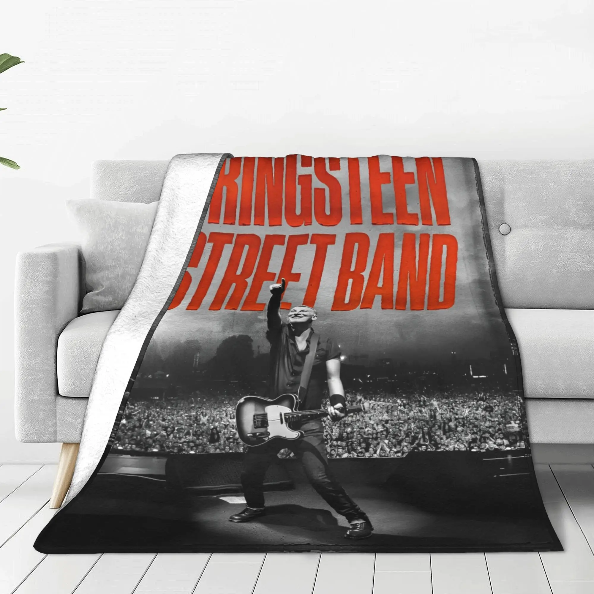 2024 Tour Bruce The E Street Band Springsteen Thunder Road Knitted Blanket Flannel Throw Blanket Summer Soft Warm Bedspreads