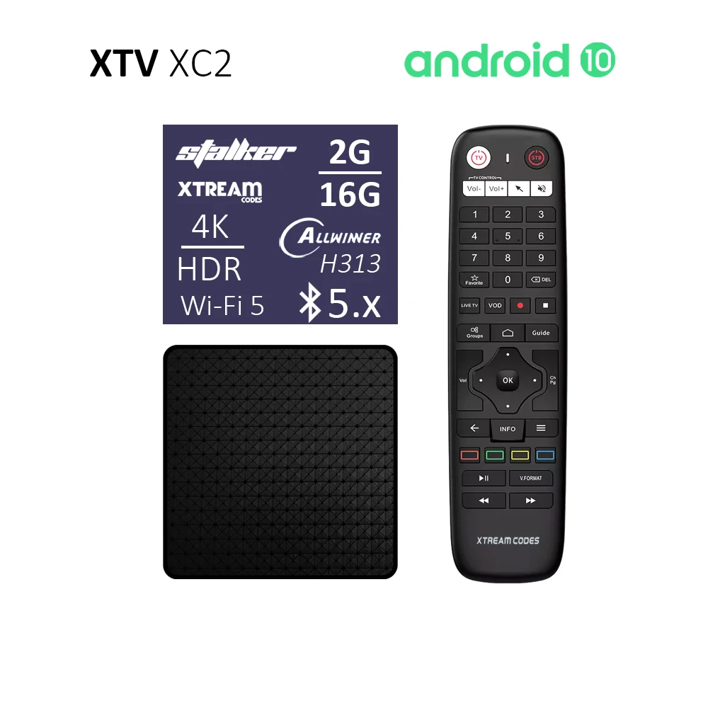 XTV XC2 Android 10 Xtreamcodes Stalker IPTV Box Features Allwinner