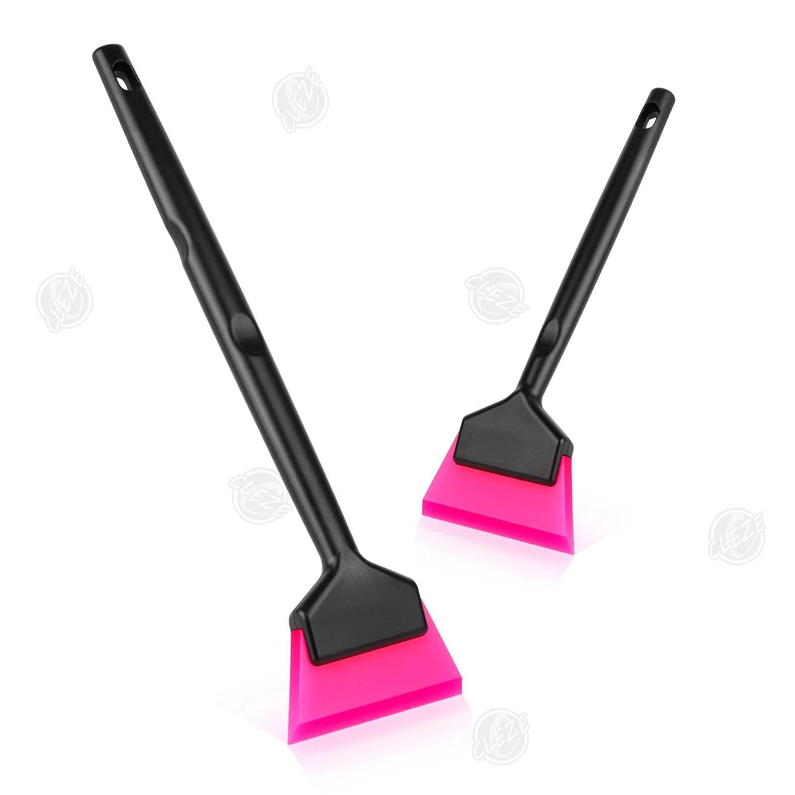 CLEZE Soft Rubber PPF Squeegee Long Handle Scraper for Car Window Tint Vinyl Wrap Film Installation Glass Cleaning Tool