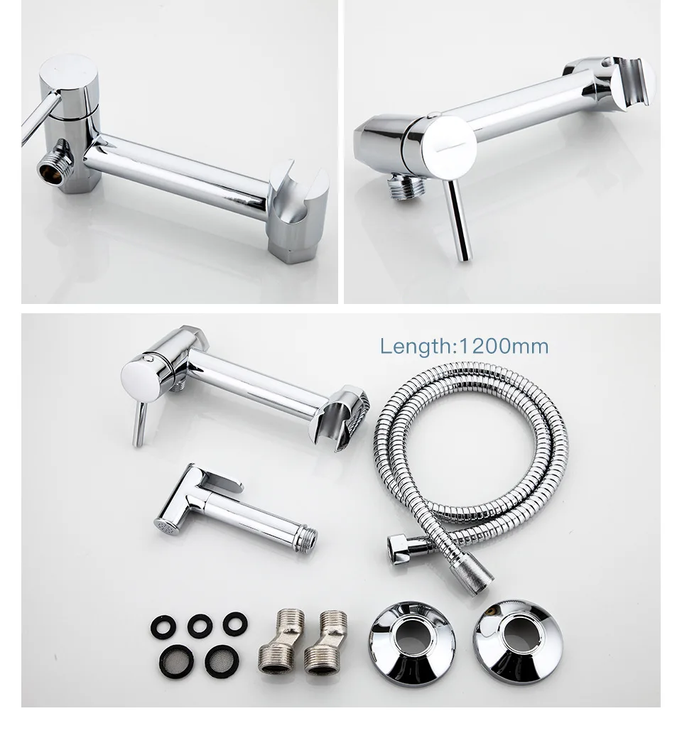 Brass Bidet Faucet Black Toilet Faucet Handheld Toilet Bidet Sprayer Set Hygienic Shower Hot Cold Water Mixer Shower Head