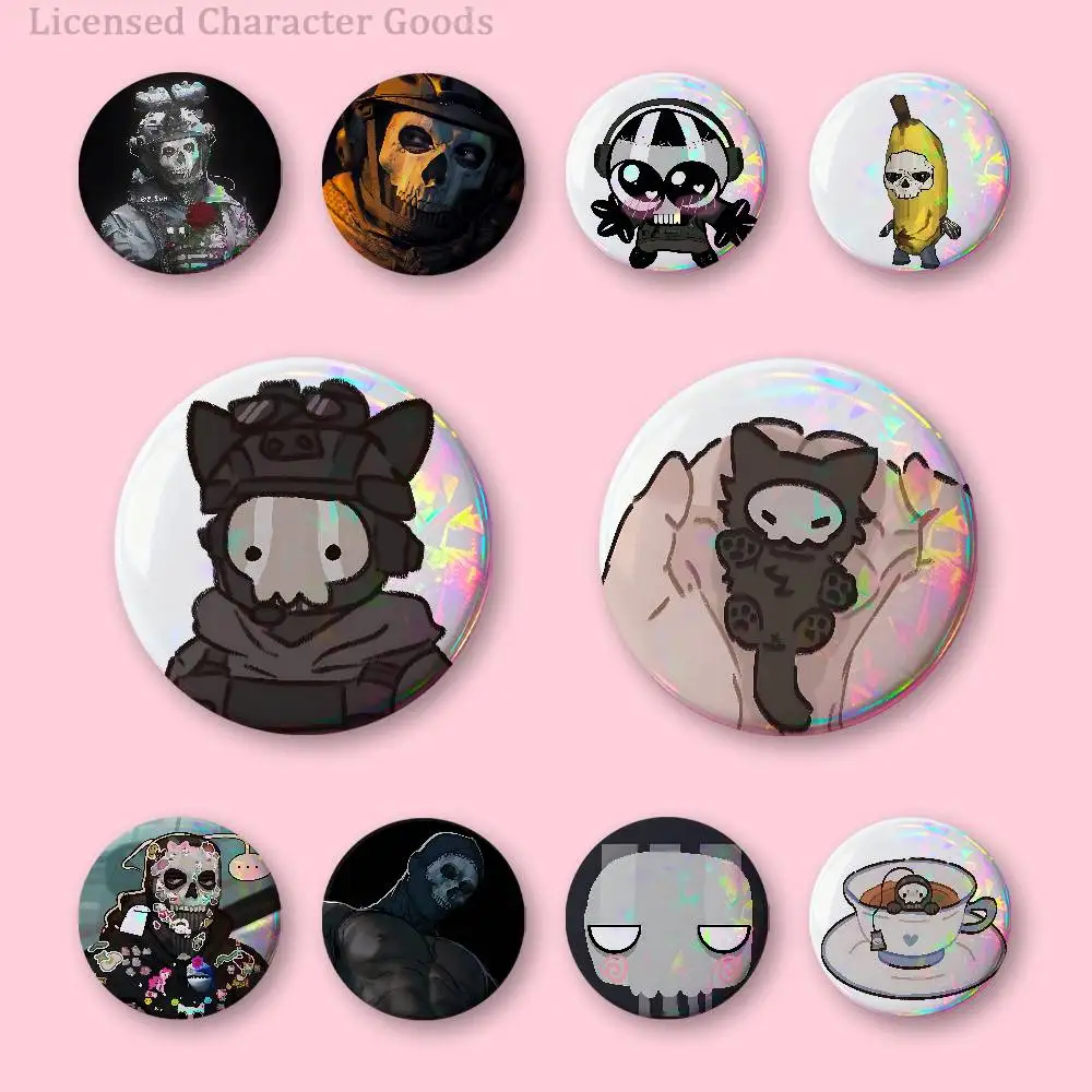 S-Simon G-Ghost Riley Chibi Custom Badges 75mm 44mm 25mm 32mm 58mm Hat Backpack Accessories Toys Collect Gifts Large