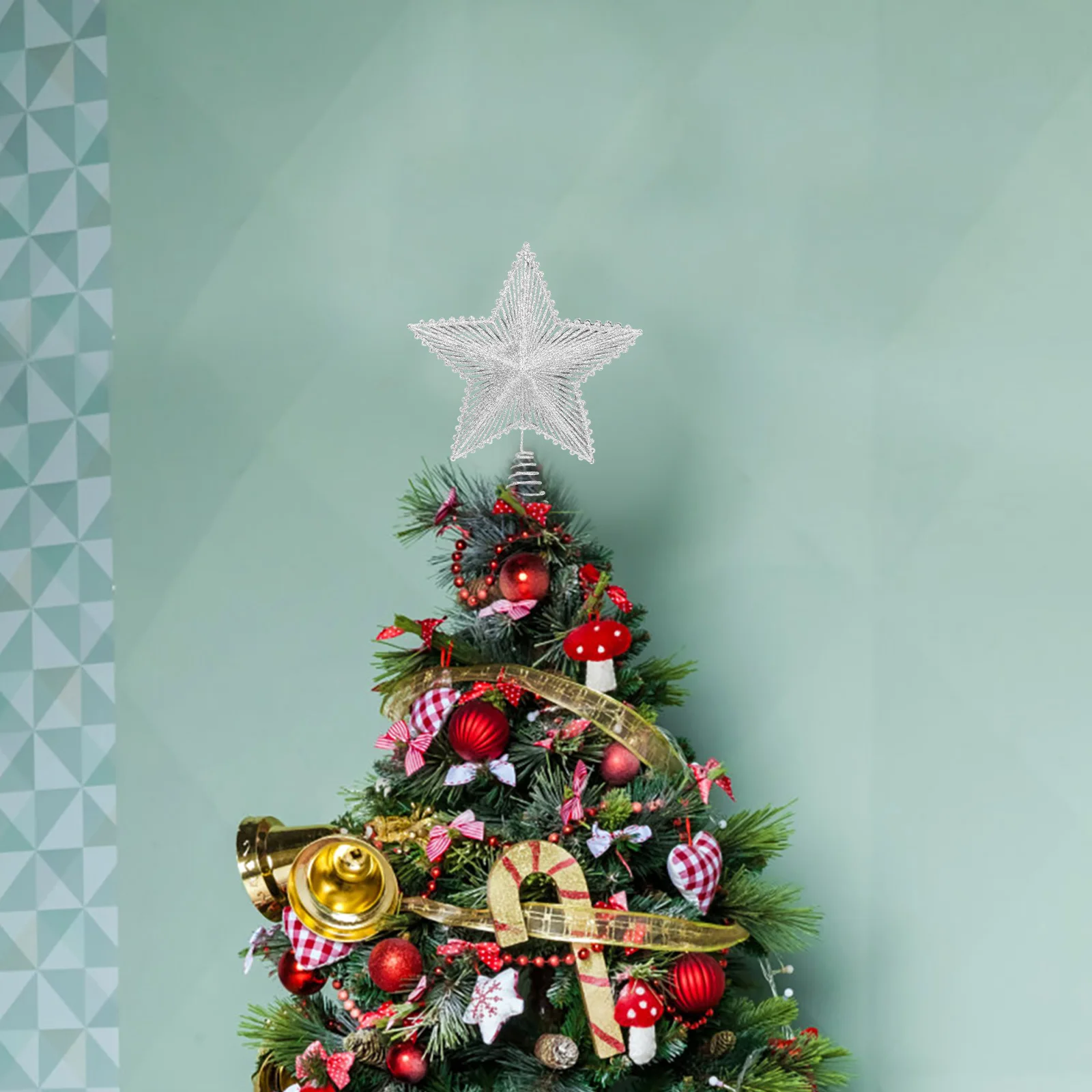 

Decor Tree Top Star Decoration Christmas Decorations Shine Xmas Topper Man Ornaments