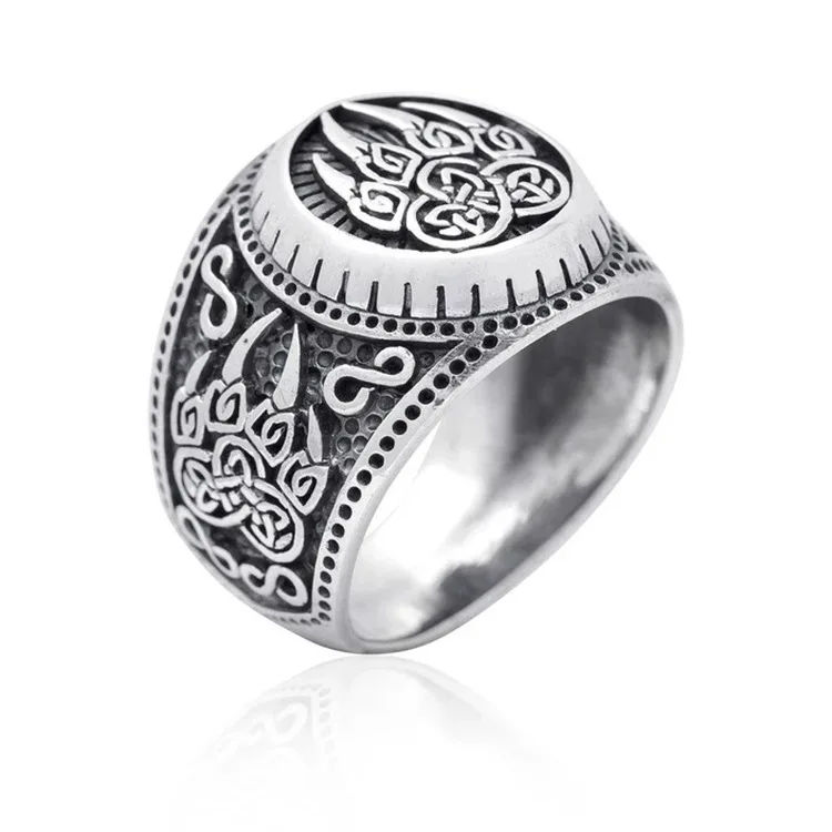 S925 Sterling Silver Retro Thai Silver Ring New Stylish Creative Handcrafted Band Ring 