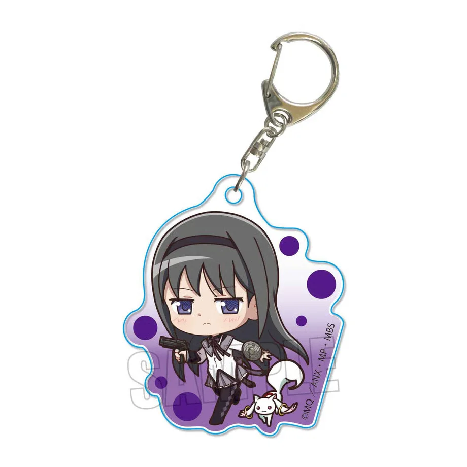 Madoka Magica Movie Walpurgisnacht Rising 6cm Acrylic Keychain Mami Tomoe Sayaka Miki Kyoko Sakura Keyring Pendant for Anime Fan