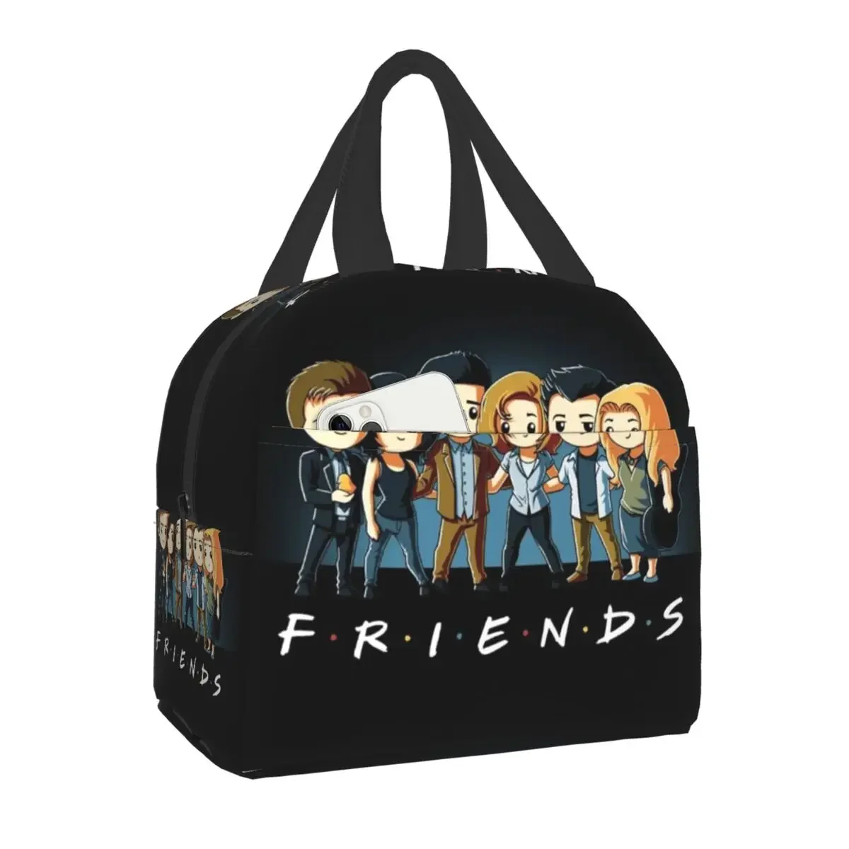 Friends Characters Cartoon Anime Insulated Lunch Bag for Women Portable Thermal Cooler Bento Box Camping Picnic Food Lunch Boxes