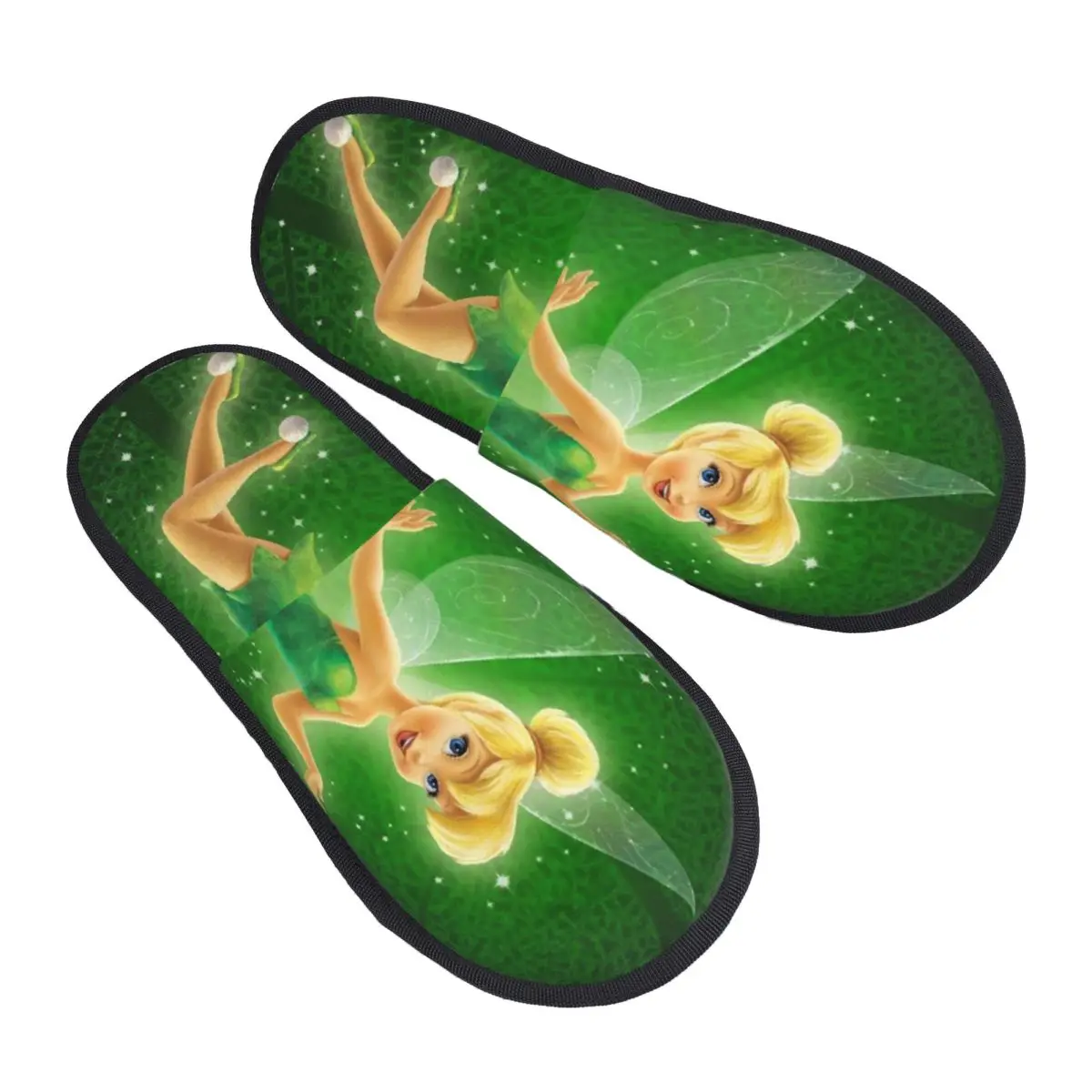 

Custom Print Women Tinker Bell Cartoon House Slippers Cozy Warm Memory Foam Fluffy Slipper Indoor Outdoor Shoes