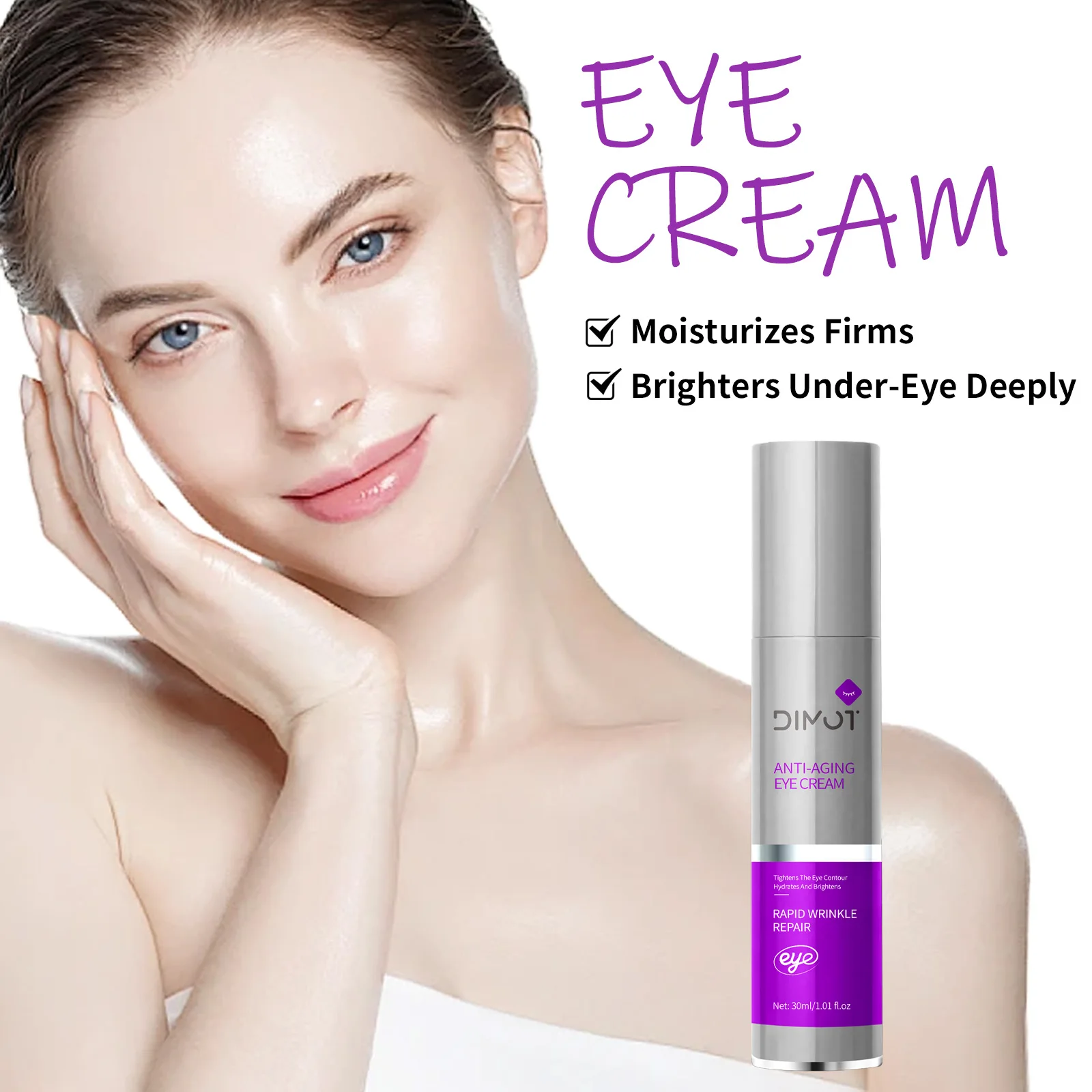 

DIMOT Anti Wrinkle Eye Cream Firming Eye Care Removal Anti Puffiness Dark Circles Fade Fine Lines Brighten Eye Bag Gel Skin Care