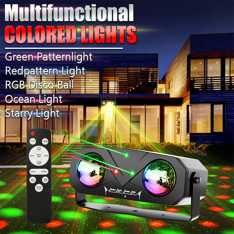 

RGB Disco Light Dj Luces Discoteca Лампа День Рождения Огни Украшения Шаровой проектор Рождественская сцена Lampen Клубное освещение