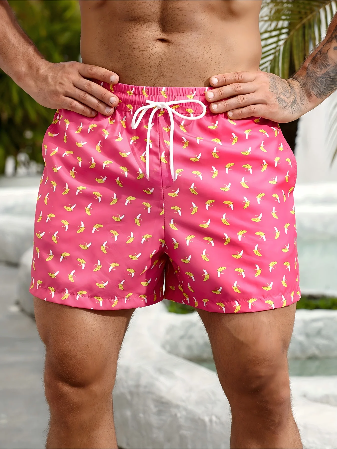 Hot Selling Unique Graphic Printed Mens Casual Swim Shorts, Lightweight Loose Fit Bottoms for Outdoor Camping Seaside Travel