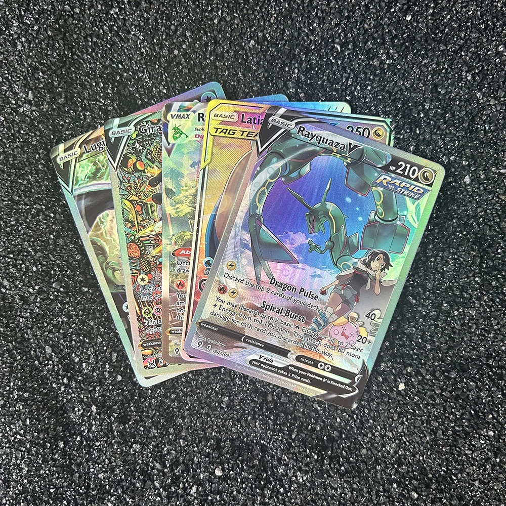 Anime PTCG Legendary Collection Karty Latios Latias Giratina Lugia Rayquaza VMAX Gx Hobbie Rzadkie Karty Kolekcjonerskie Karty do Bitew Zabawki Prezenty