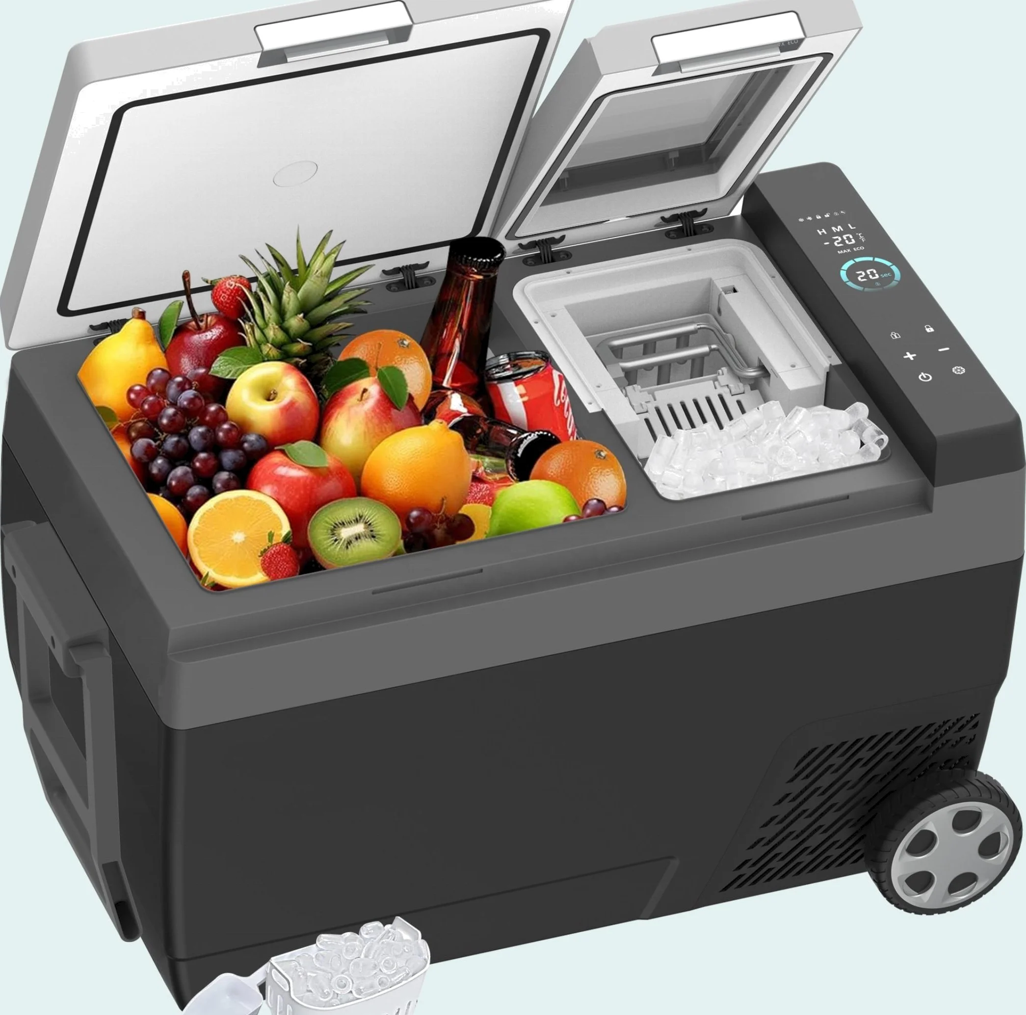 

12V 24V Ice Maker and Temperature Settable Refrigerator Fridge Freezer Camping Maker for Car,truck,camping,outdoor Use