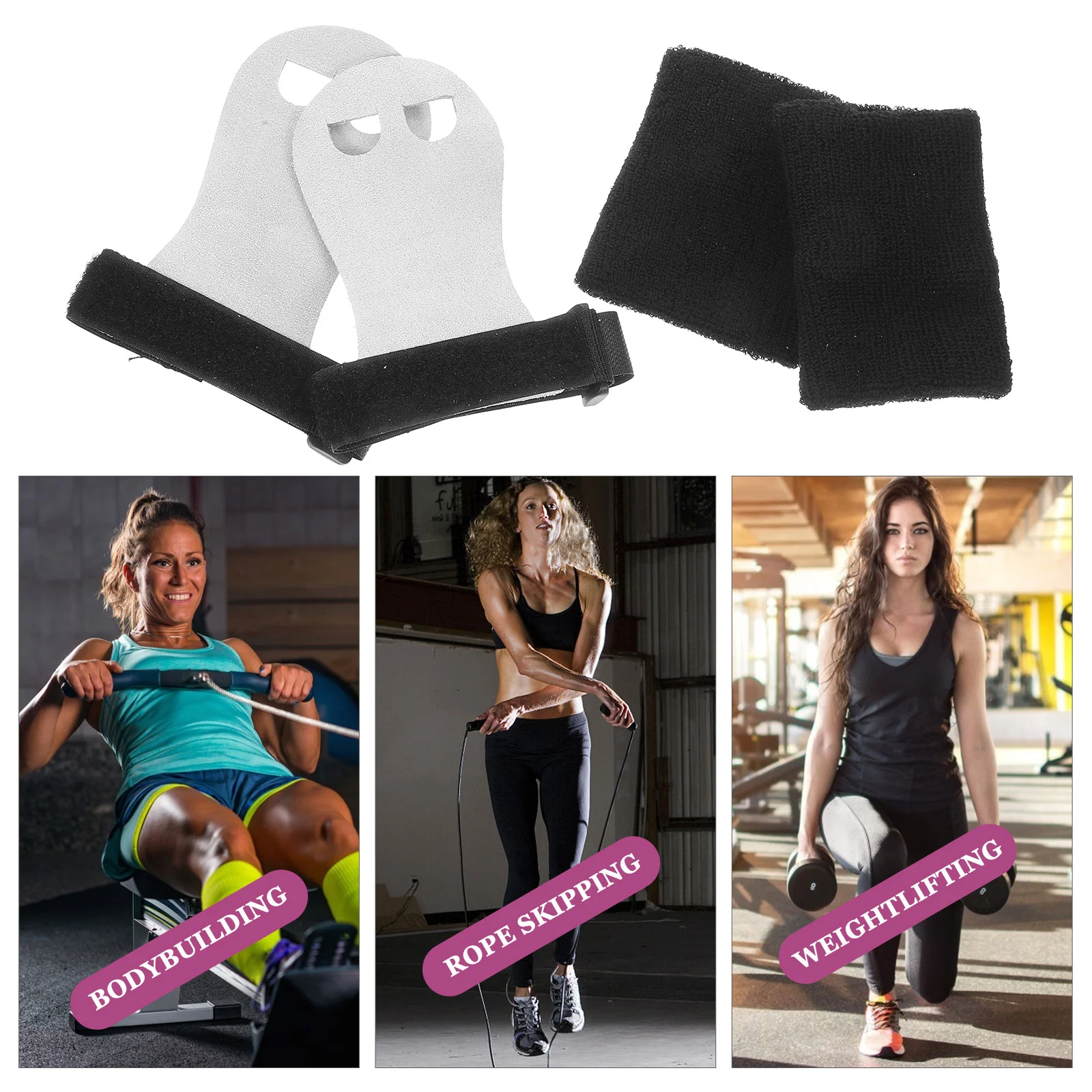 2 set Manopole per ginnastica Sollevamento palmo Polso Braccialetti per bambini Ragazze Bar Grip Set da allenamento per donna Protezione per il