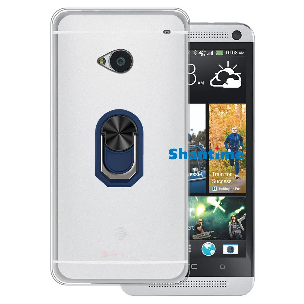 Luxury Shockproof Ring Holder For HTC One M7 Case Soft Silicone TPU Protective Holder Cover For HTC One image 2