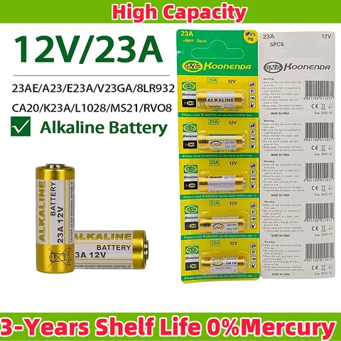 2-30PCS 건전지 12V 알카라인 배터리 23A E23A A23 23GA A23S GP23A V23GA MS21 LRV08 초인종, 차고 문 원격, 롤러 셧