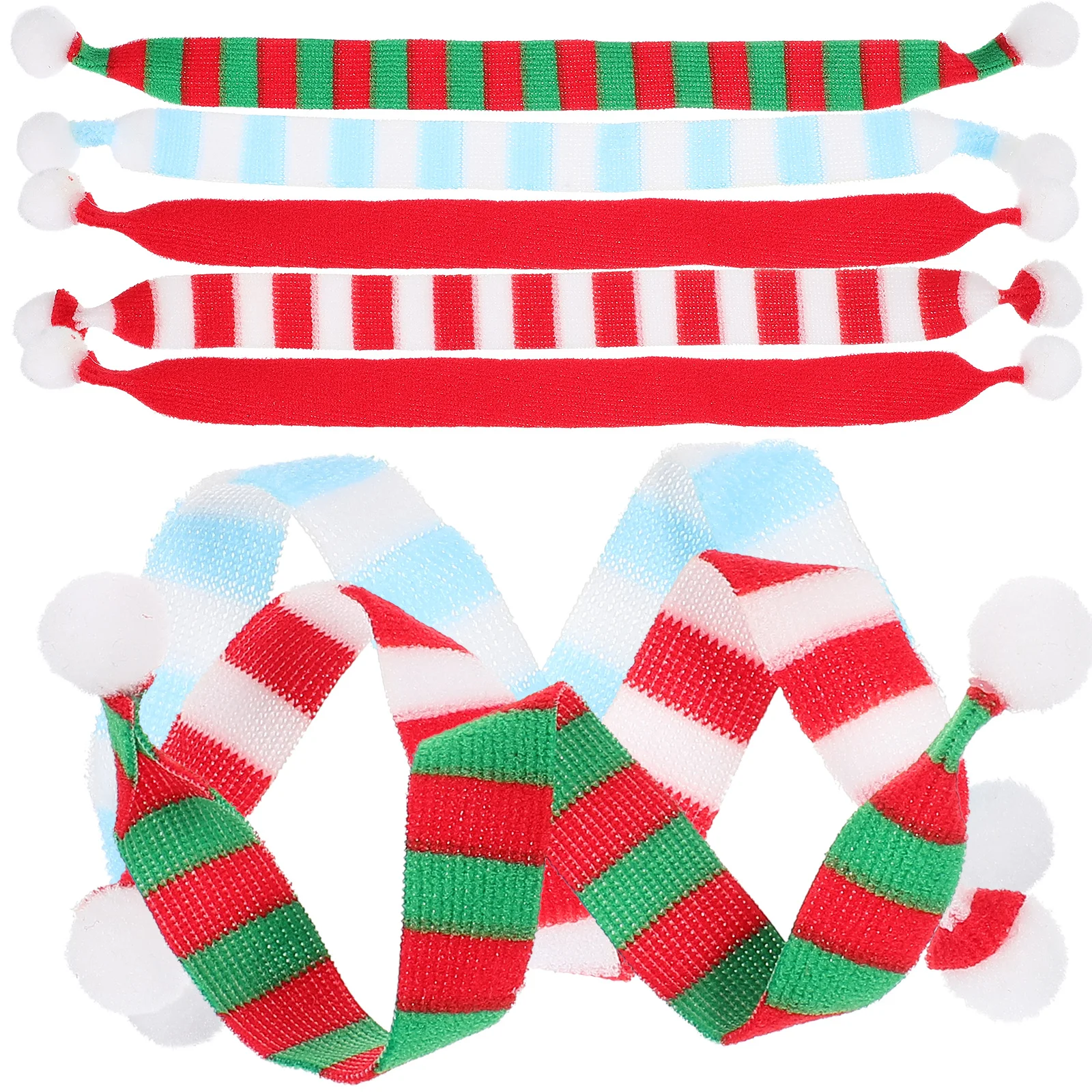 

8 Pcs Mini Scarf Decorations Holiday Bottle Accessories Xmas Red Blue Green White Colors Christmas Home DIY Kawaii
