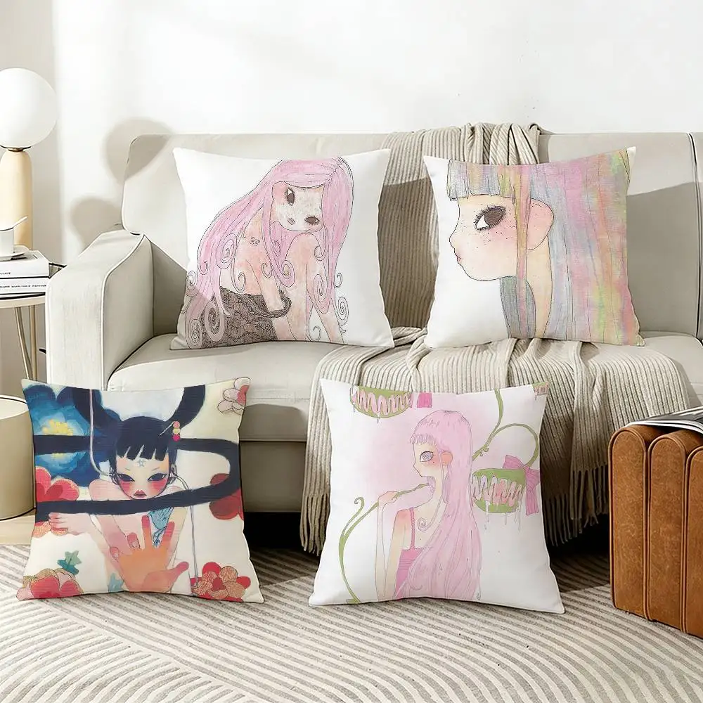 

A-Aya T-Takano Kawaii Big-Eyed Girl Pillow Case Living Room Sofa Cushion Cover Suitable For Home Bedroom Room Decoration