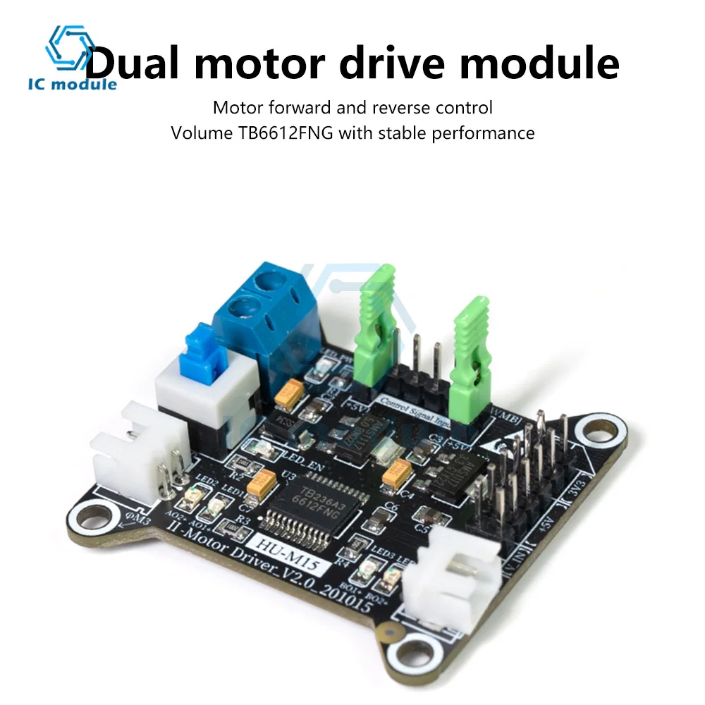 Dual-Channel DC Motor Drive Module, Forward and Reverse Control Module, Smart Car DIY Acessórios, TB6612
