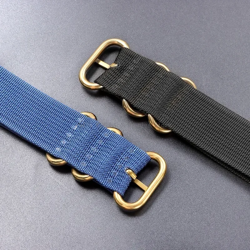5-ring Gold Buckle Nylon High Density Watch Band Men Women Straps Woven Canvas Bracelets Sport Wristbands Resistant Durable Belt