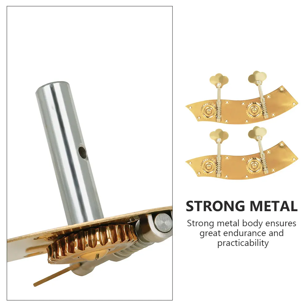 

2pcs Copper Alloy Durable Double Bass Tuning Pegs Golden String Pegs For Bass String Tuner Lightweight Premium Parts Accessories