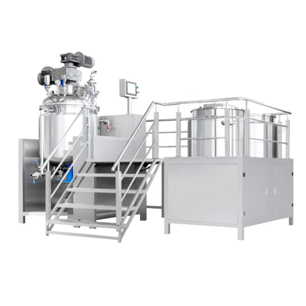 Promake 10L To 2000L Cream Homogenizer Mixer Petroleum Jelly Mixing Tank Cosmetic Mixing Machine Lotion Vacuum Mixer
