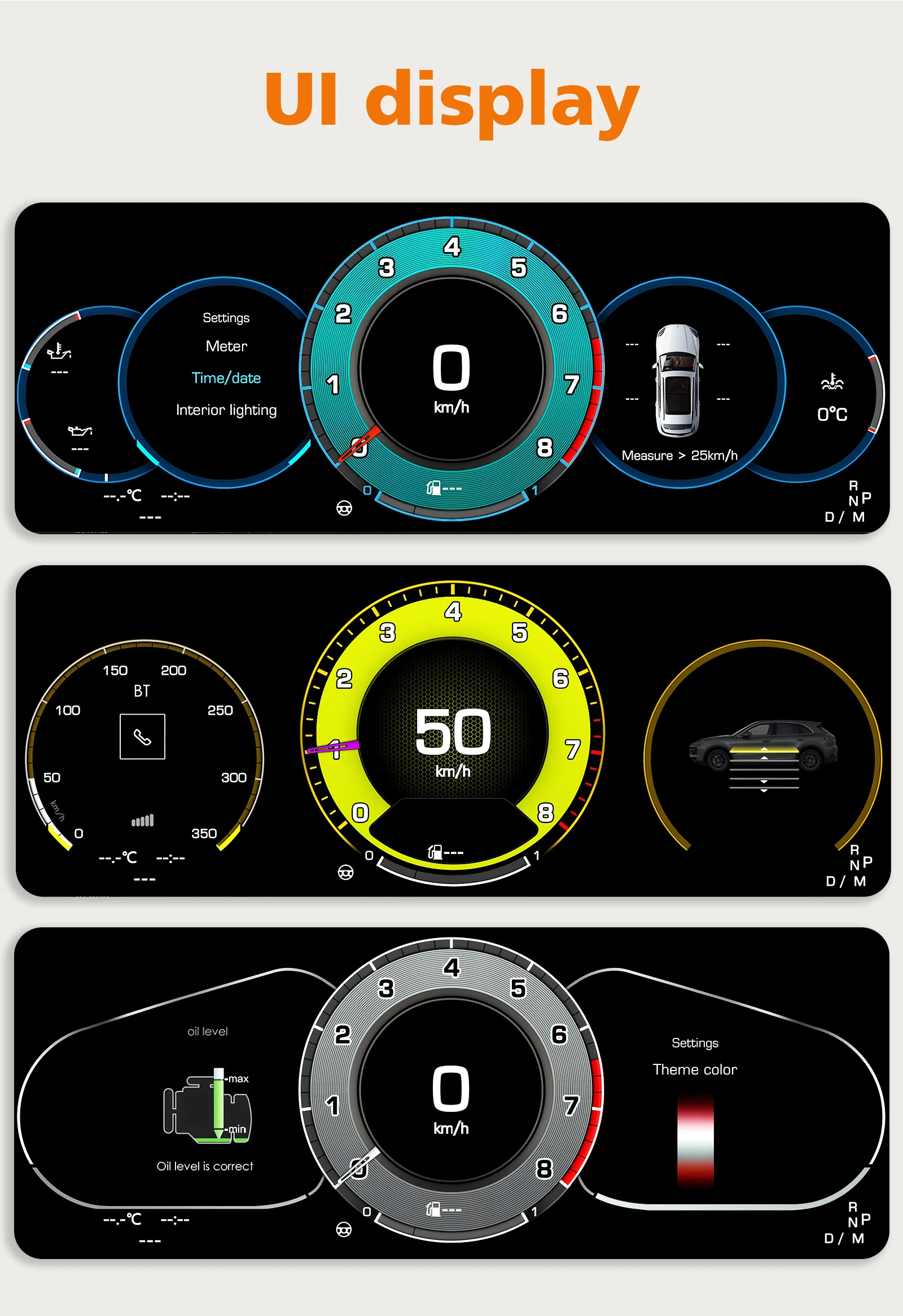 Hizpo 12,3-Zoll Digitales Auto-Instrumentencluster für Porsche Cayenne 2011 - 2017 LCD-Armaturenbrett Virtuelles Cockpit CarPlay Android Auto – Detail 6