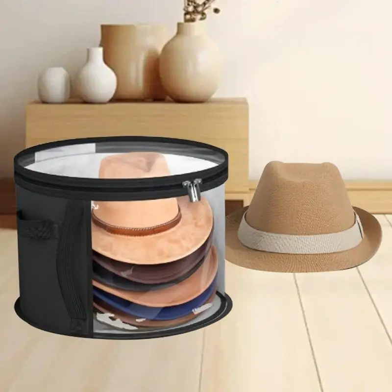 صناديق تخزين القبعة، دلو تخزين، قبعات الشاطئ، حقيبة تخزين، حافة دائرية قابلة للتكديس، صناديق تخزين القبعات المختلفة في المنزل