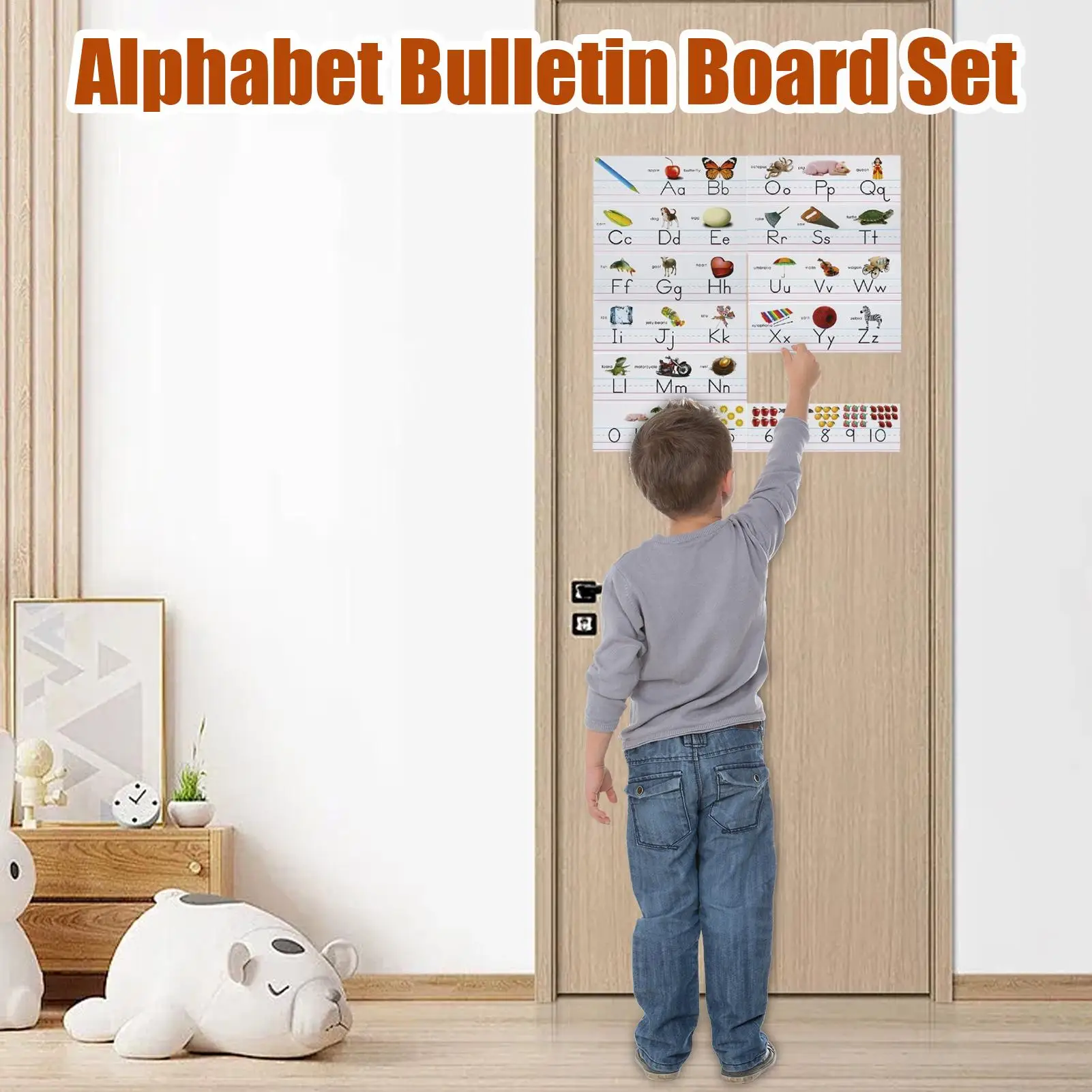 알파벳 게시판 세트 유치원 편지 학습 카드 벽 교육 학습 카드 조기 학교 장식