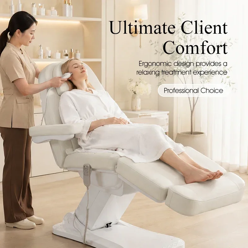 PQ-D8 Professional Adult Massage Electric Bed White Simple Modern Comfortable Spa Stretcher 3 Motor Furniture For Aesthetic Tre