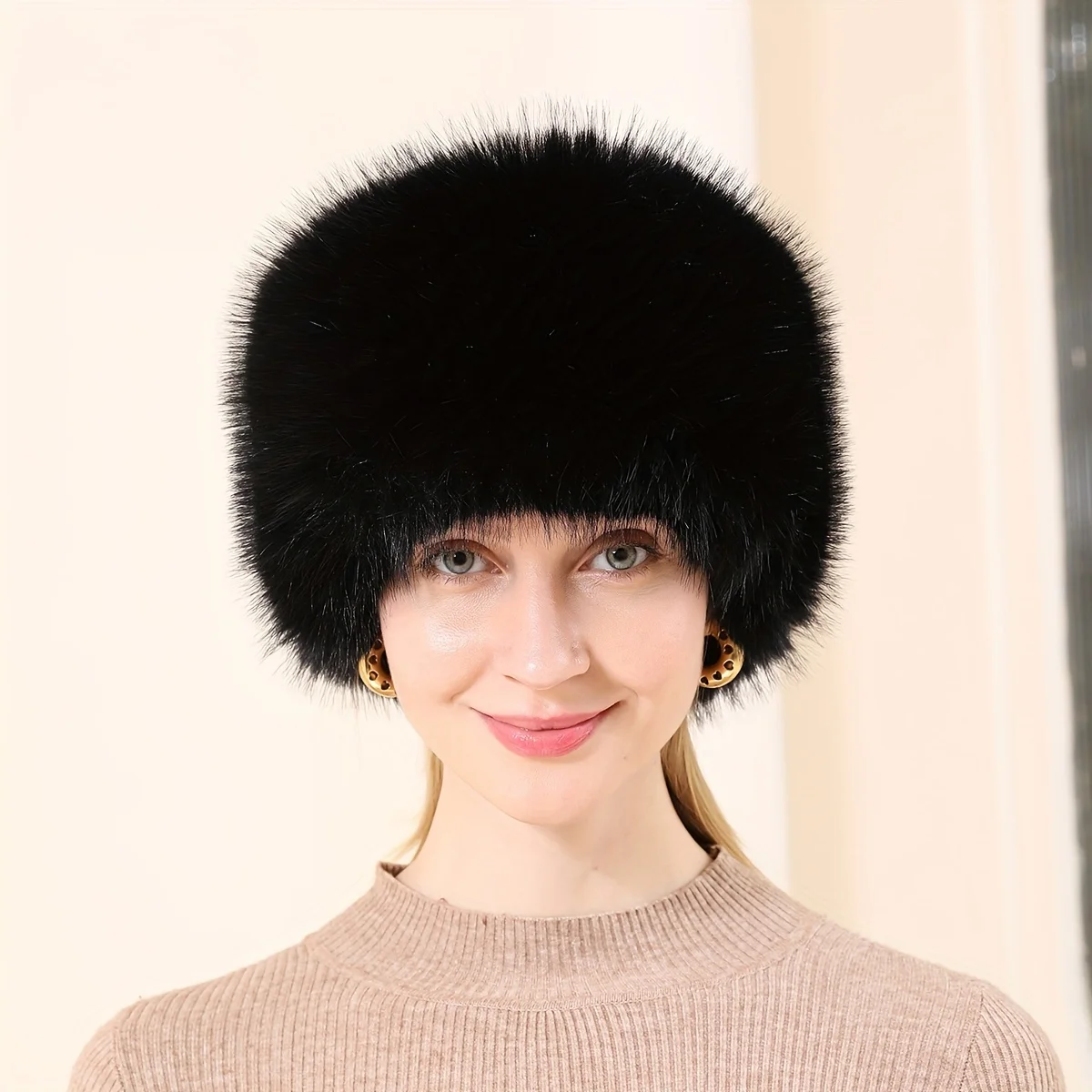 Winter Schal Manschetten Stirnband Set Einfarbig Faux Pelz Plüsch Stirnband Weiche Warme Pelzigen Schal Nette Ärmel Für Frauen Winter Im Freien – Detail 7