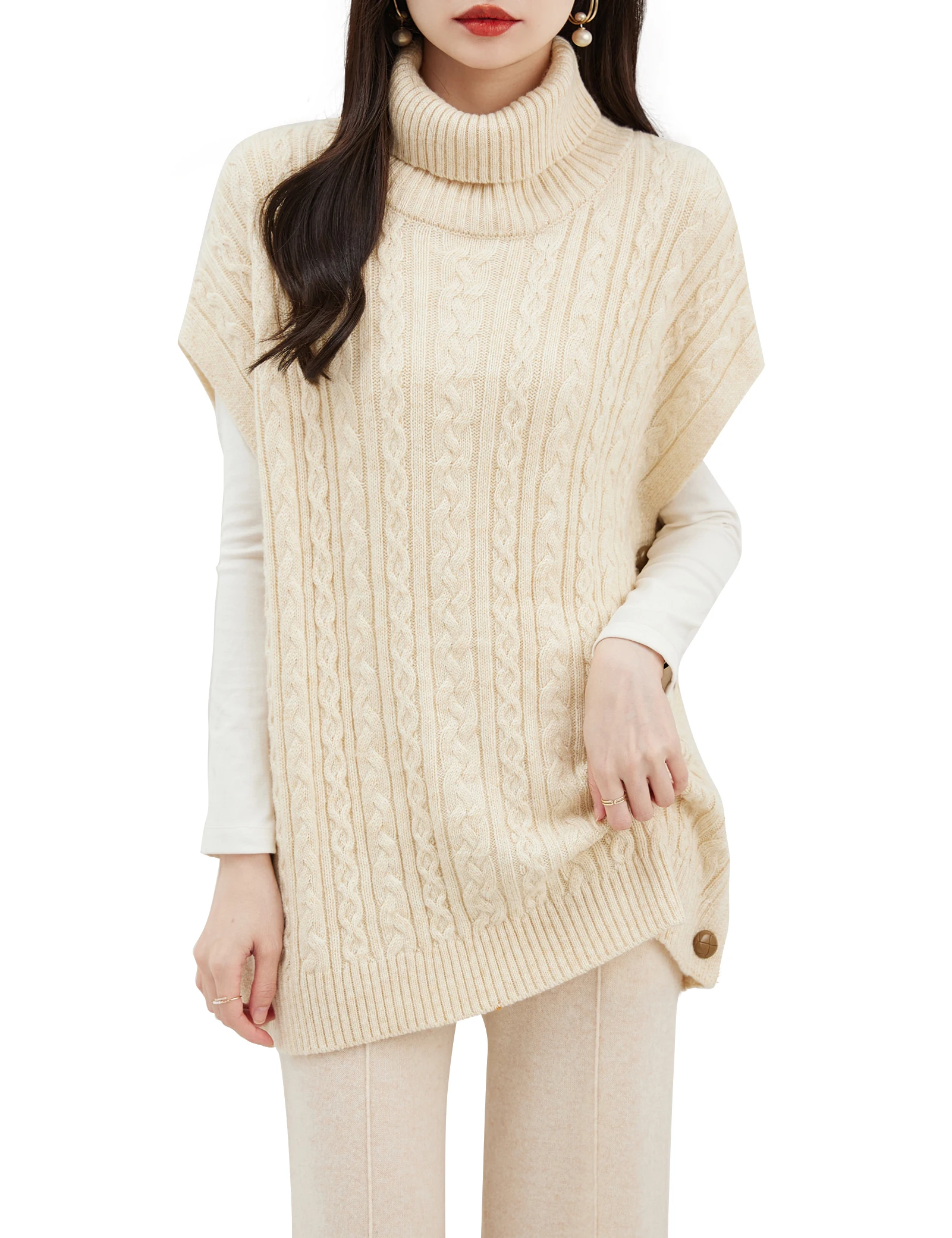 EU Size Sweater Merino Wool Women's Sweaters 2023 Fall Winter Fashion Turtleneck Tops Knit Vintage Long Pullover Female Clothing