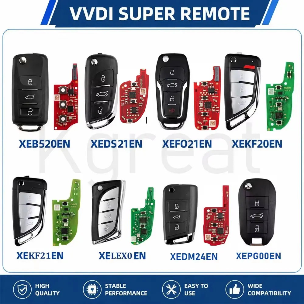 Xhorse Super Remote Key with XT27A Chip XEB520EN XEDS21EN XEFO21EN XEKF20EN XKF21EN XELEX0EN XEDM24EN Global Version Car Key
