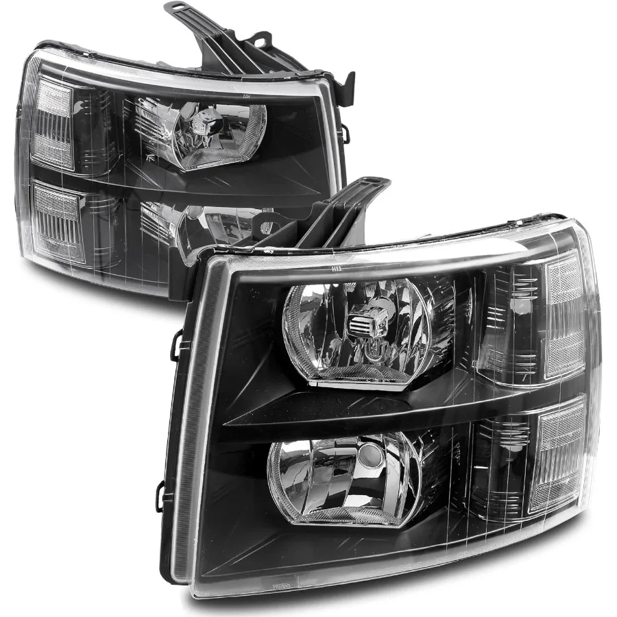

Headlight Assembly Compatible with 2007 2008 2009 2010 2011 2012 2013 Chevy Silverado 1500/2007-2014 Silverado 2500HD 3500HD Rep