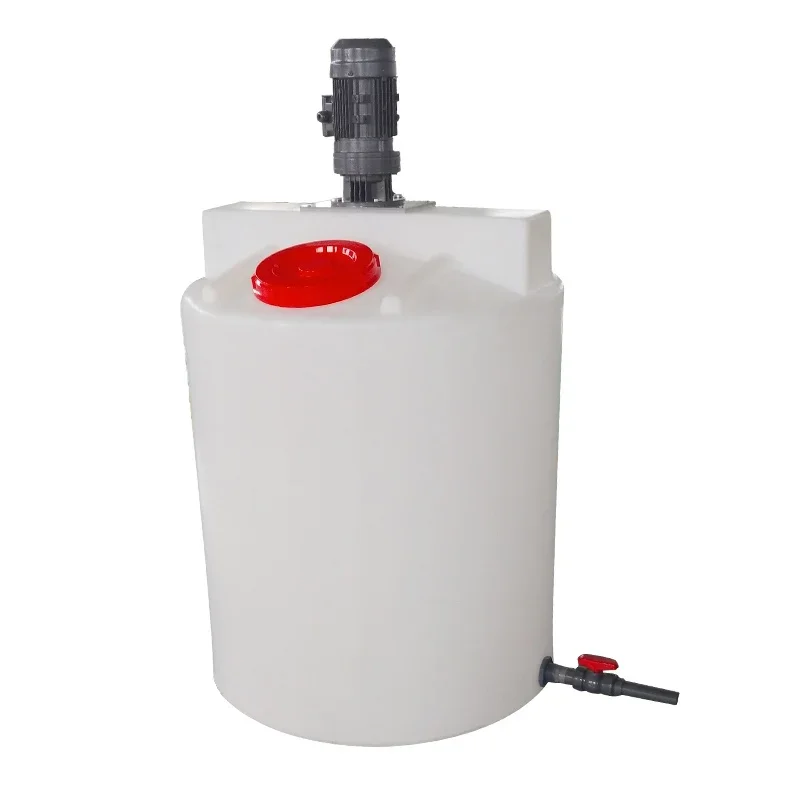 

200 Liter Acid-base mixing PE Tank 1HP motor double paddle liquid mixer chemical mixer system