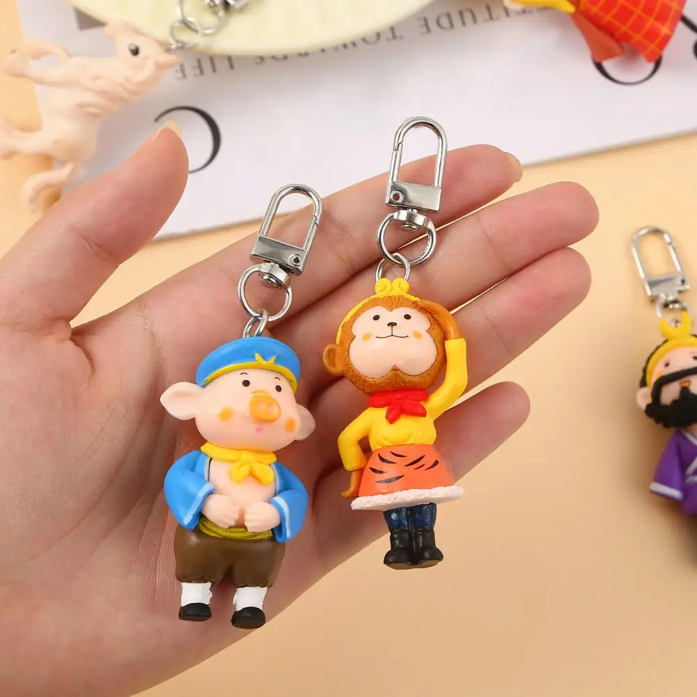 Journey to West Keychain Pendant Key Ring Featuring Sun Wukong Tang Monk Pigsy Sha Monk White Dragon Horse Keychain