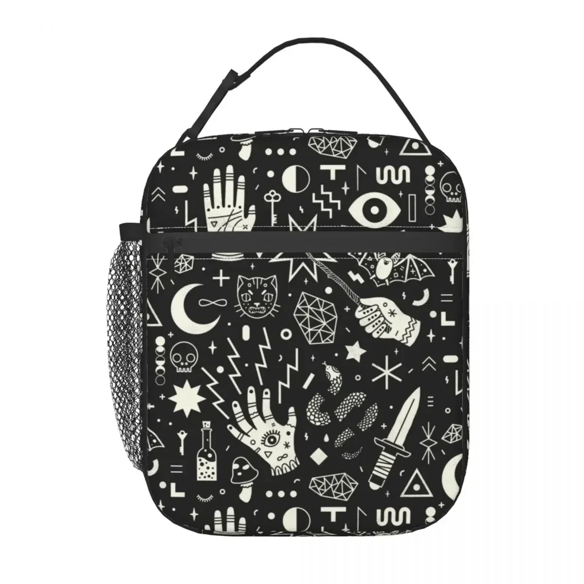 Halloween Witchcraft Witch Thermal Insulated Lunch Bag Women Occult Witchy Magic Lunch Tote for Outdoor Camping Travel Food Box