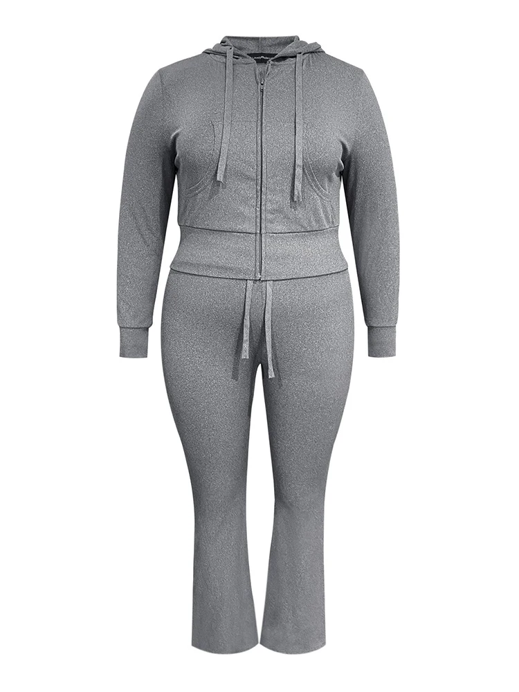 LW Women\'s Pant 2 Pieces Set Fall Winter Tracksuit 2024 Oversize Casual Hoodie Tops Sports Drawstring Pants Plus Size Sets Woman